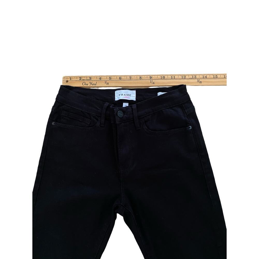 FRAME Denim Le Skinny de Jeanne Raw Stagger Mid-rise Women Goth Y2K Jeans 28 - Picture 8 of 9
